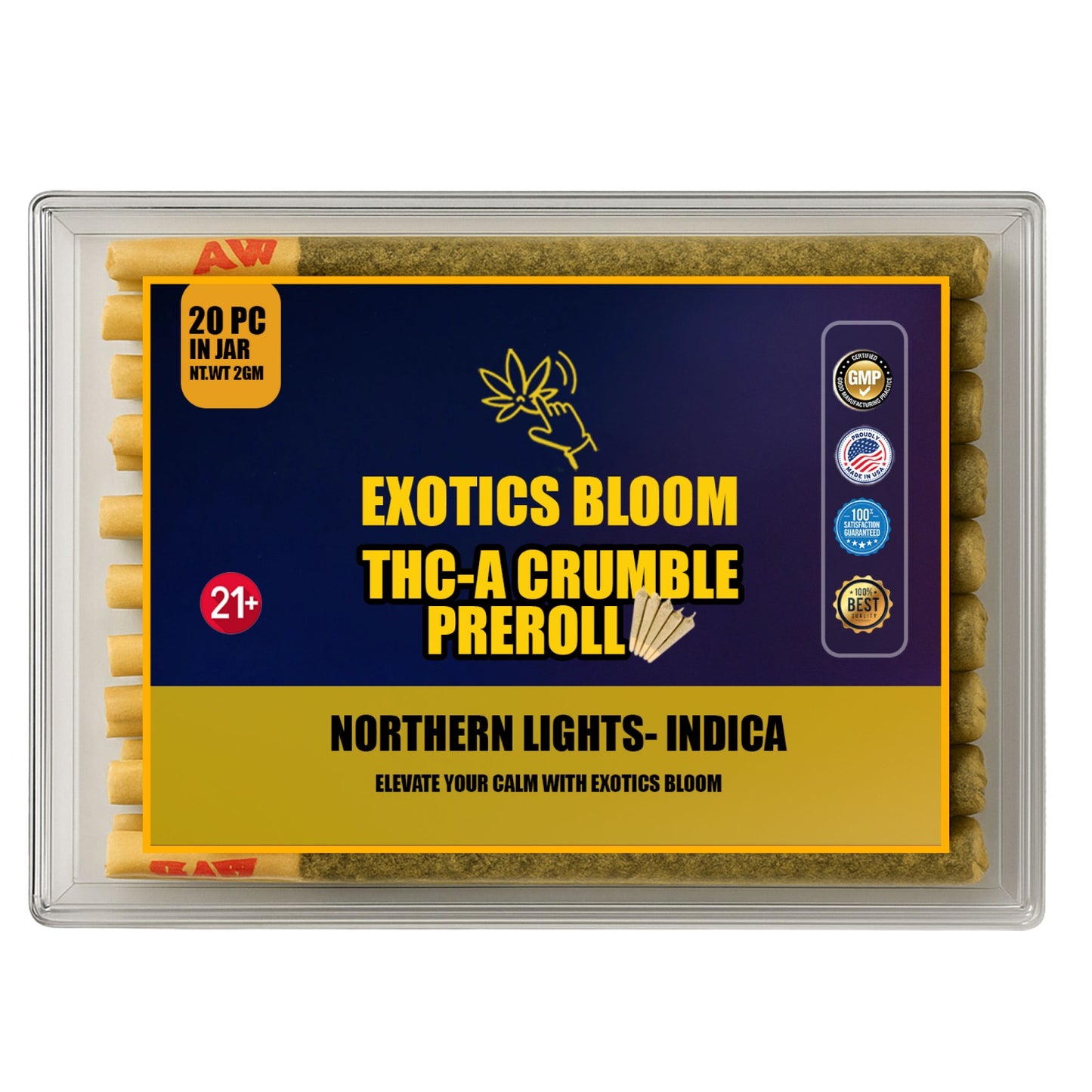 THC-A Crumble Pre-Roll Northern Lights 2-GM (Pack of 20)