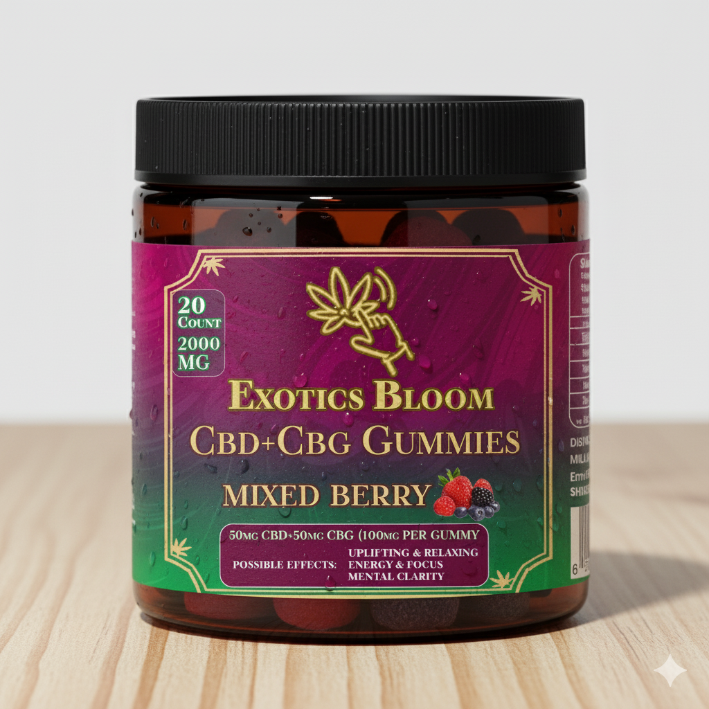CBD+CBG Gummies Mixed Berry 2000Mg