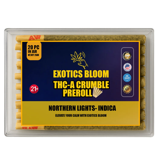 THC-A Crumble Pre-Roll Northern Lights 2-GM (Pack of 20)