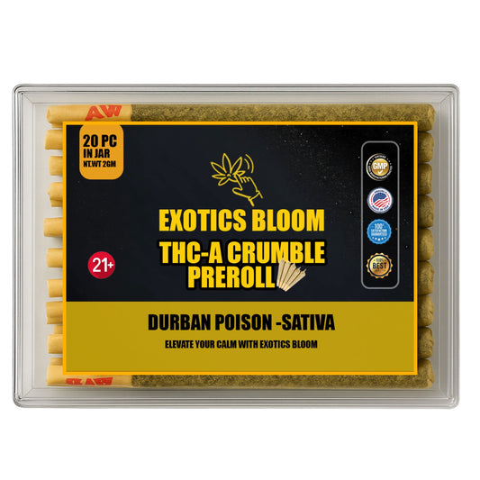 THC-A Crumble Pre-Roll Durban Poison 2-GM (Pack of 20)