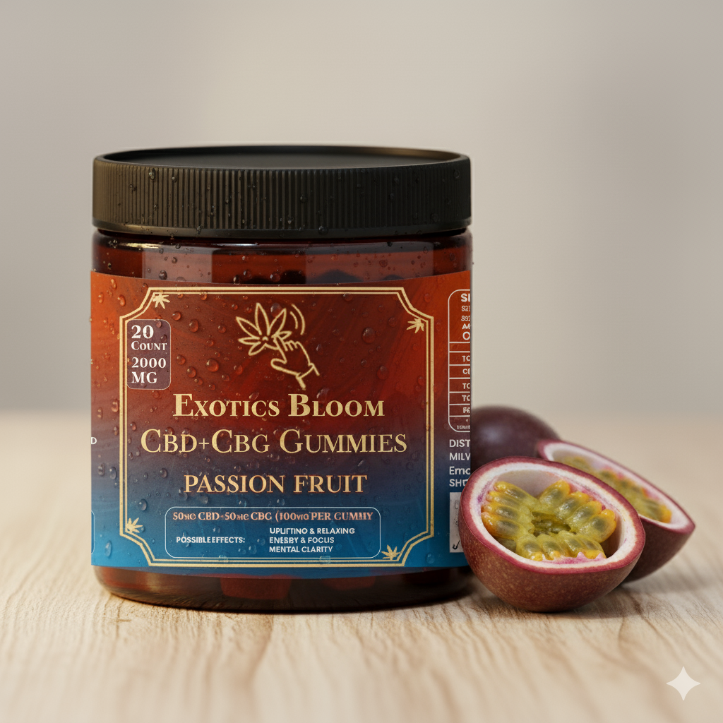 CBD+CBG Gummies Passion Fruit 2000Mg