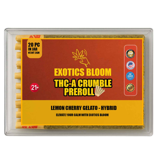 THC-A Crumble Pre-Roll LEMON CHERRY GELATO 2-GM (Pack of 20)