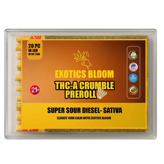 THC-A Crumble Pre-Roll SUPER SOUR DIESEL 2-GM (Pack of 20)